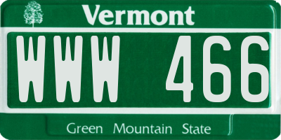 VT license plate WWW466