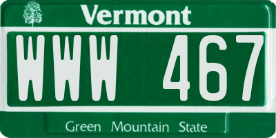 VT license plate WWW467