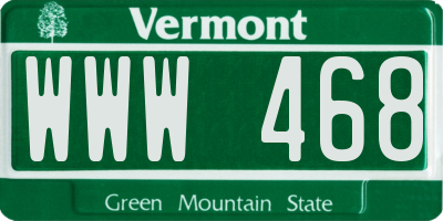 VT license plate WWW468