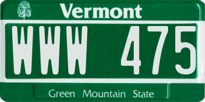 VT license plate WWW475