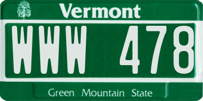 VT license plate WWW478