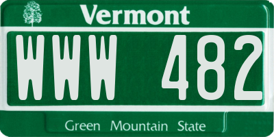 VT license plate WWW482