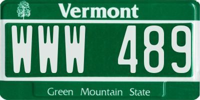 VT license plate WWW489