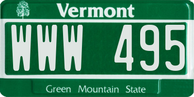VT license plate WWW495