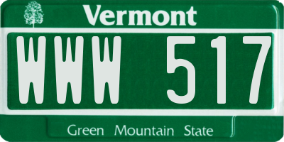 VT license plate WWW517