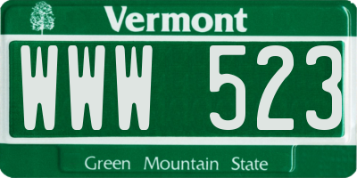 VT license plate WWW523