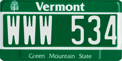 VT license plate WWW534