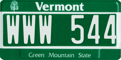 VT license plate WWW544