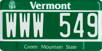 VT license plate WWW549