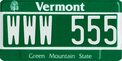 VT license plate WWW555