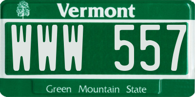 VT license plate WWW557