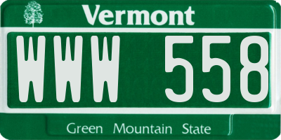 VT license plate WWW558