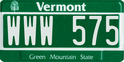 VT license plate WWW575