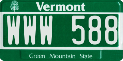 VT license plate WWW588