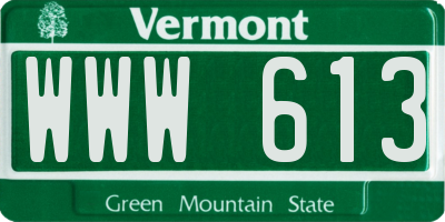 VT license plate WWW613