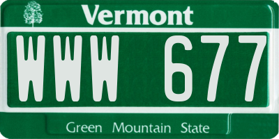 VT license plate WWW677