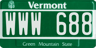 VT license plate WWW688