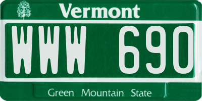 VT license plate WWW690
