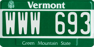 VT license plate WWW693
