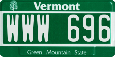 VT license plate WWW696