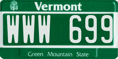 VT license plate WWW699