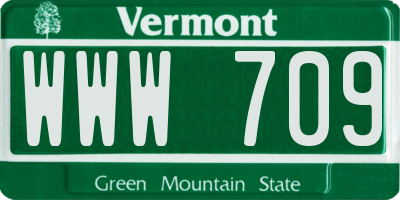 VT license plate WWW709