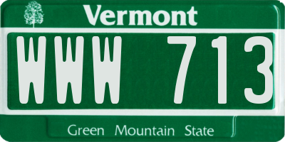 VT license plate WWW713