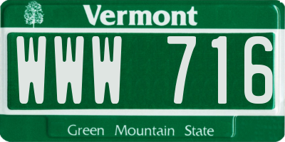 VT license plate WWW716
