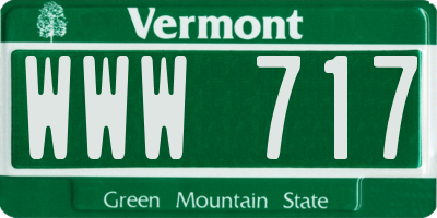 VT license plate WWW717