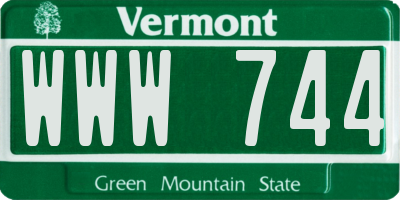VT license plate WWW744