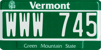 VT license plate WWW745
