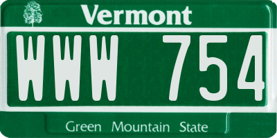 VT license plate WWW754