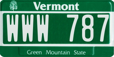 VT license plate WWW787