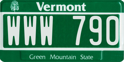 VT license plate WWW790