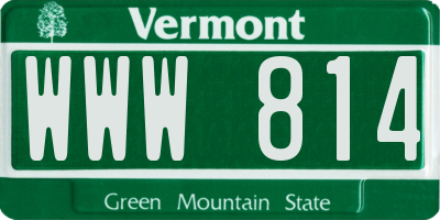 VT license plate WWW814