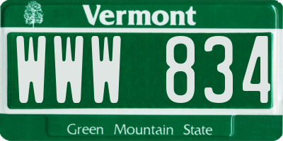 VT license plate WWW834