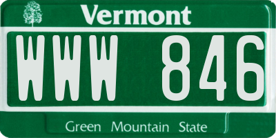 VT license plate WWW846