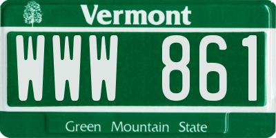VT license plate WWW861