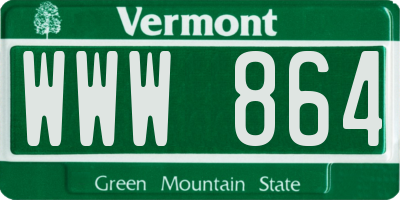 VT license plate WWW864