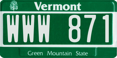 VT license plate WWW871