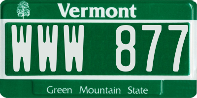 VT license plate WWW877