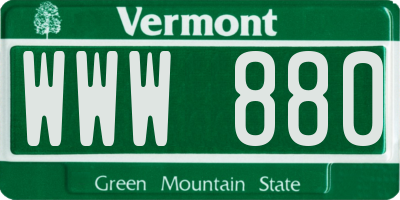 VT license plate WWW880