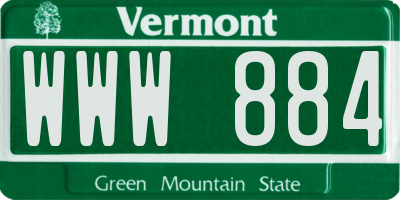 VT license plate WWW884