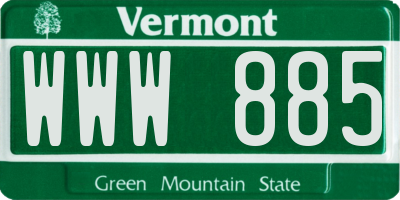 VT license plate WWW885