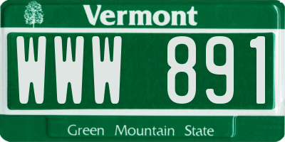 VT license plate WWW891