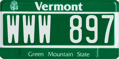 VT license plate WWW897