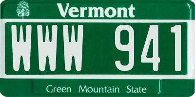 VT license plate WWW941