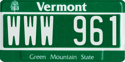 VT license plate WWW961
