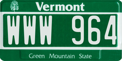 VT license plate WWW964