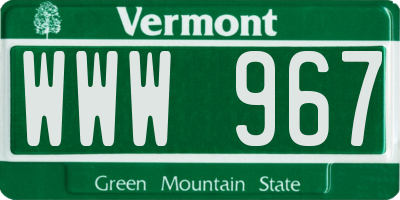 VT license plate WWW967